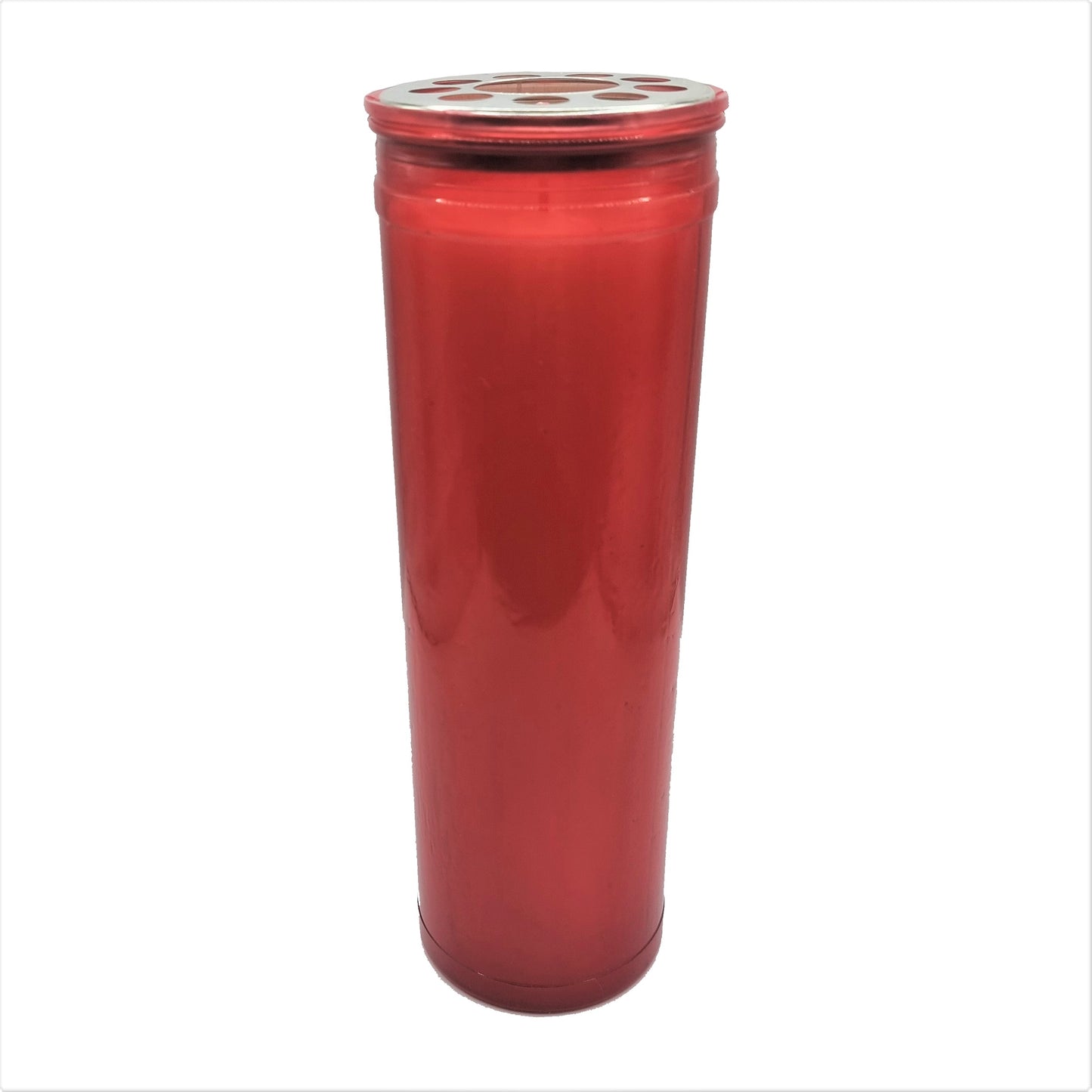 Catholic Wax Candle with Picture – Red Container (100 Hours) – Assorted Design