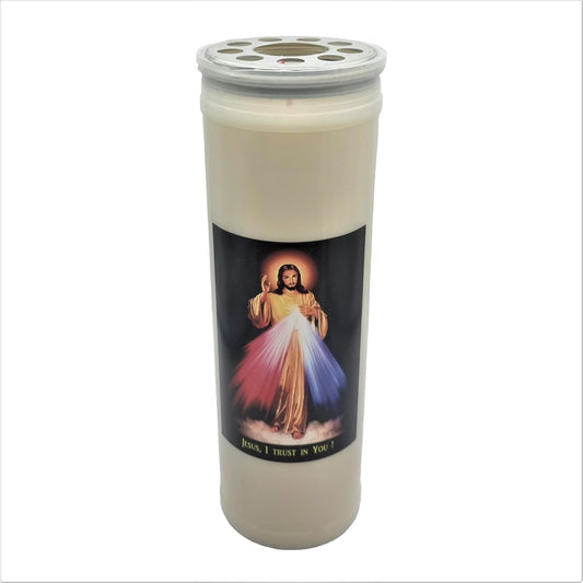 Catholic Wax Candle with Picture (100 Hours) – Assorted Design