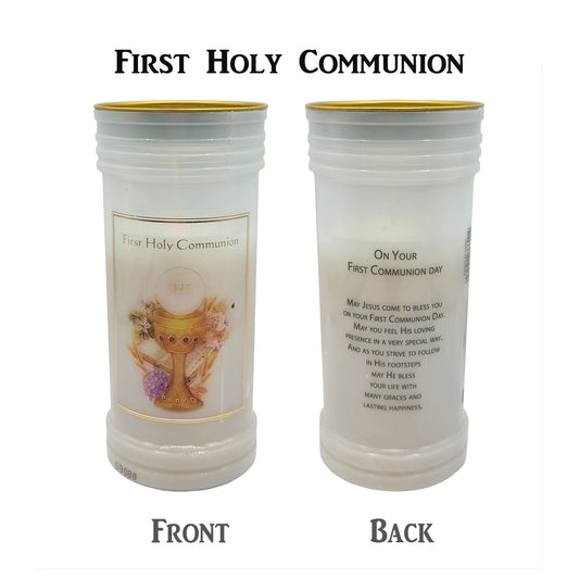 Catholic Wax Candle With Picture And Prayer (72 Hours) – Holy Communion