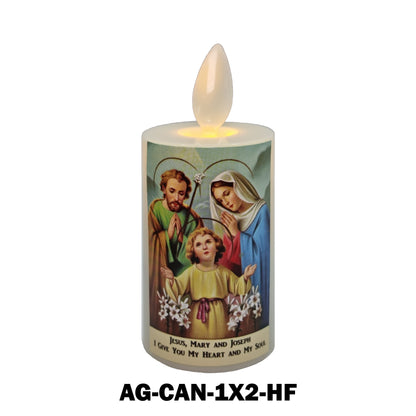 Catholic Mini Artificial Rechargeable Flameless Candle with Flickering Effect – Assorted Designs