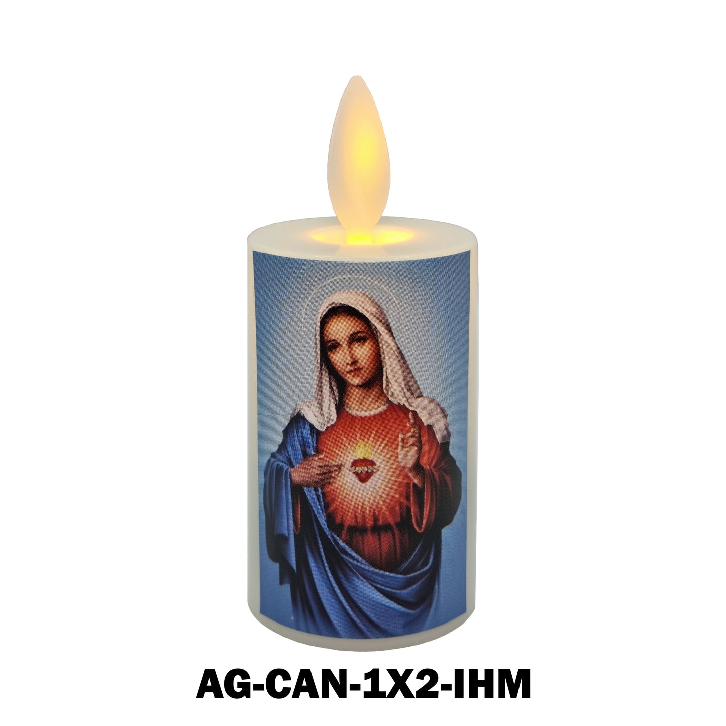 Catholic Mini Artificial Rechargeable Flameless Candle with Flickering Effect – Assorted Designs