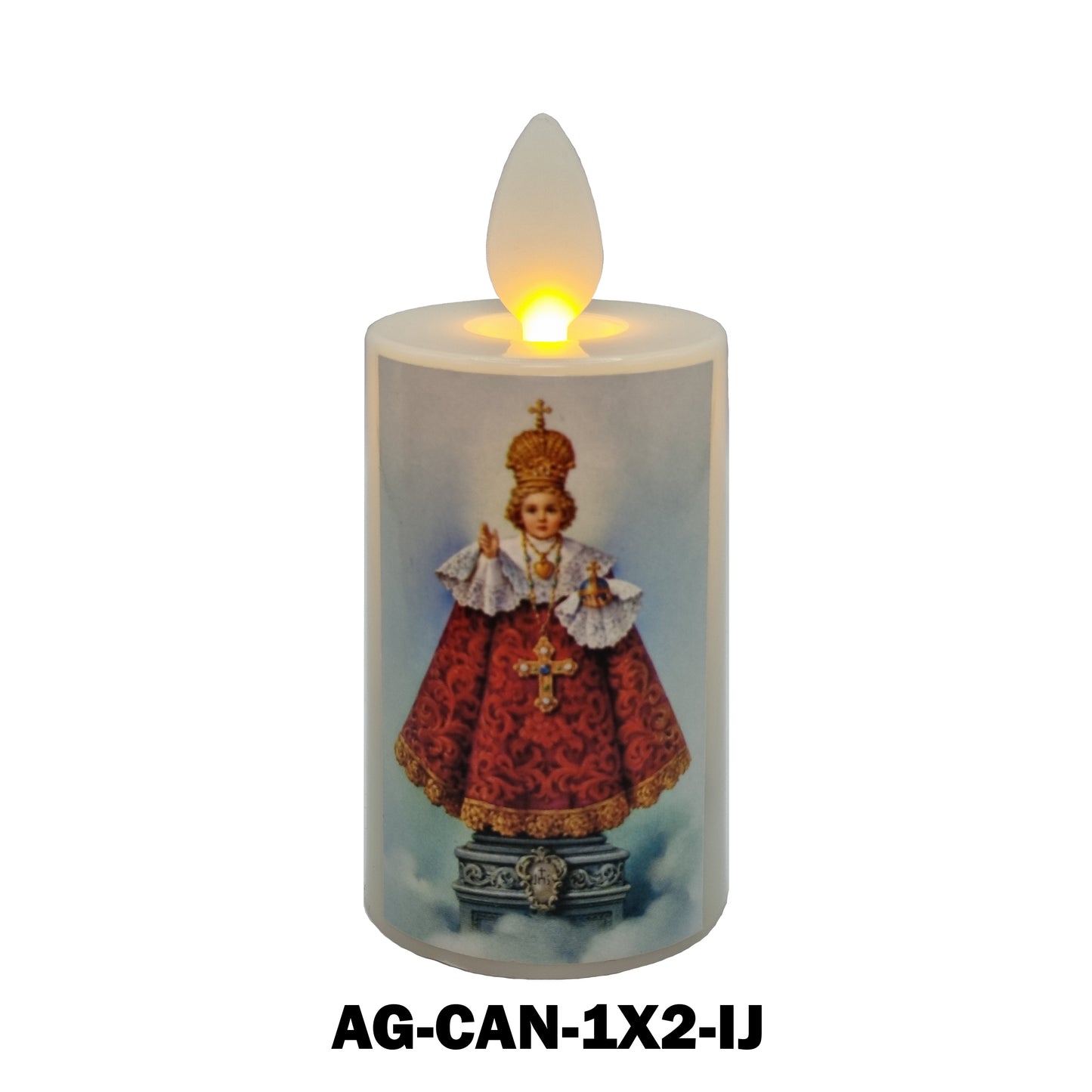 Catholic Mini Artificial Rechargeable Flameless Candle with Flickering Effect – Assorted Designs