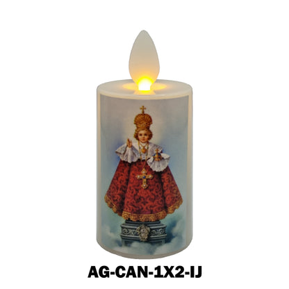 Catholic Mini Artificial Rechargeable Flameless Candle with Flickering Effect – Assorted Designs