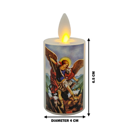 Catholic Mini Artificial Rechargeable Flameless Candle with Flickering Effect – Assorted Designs