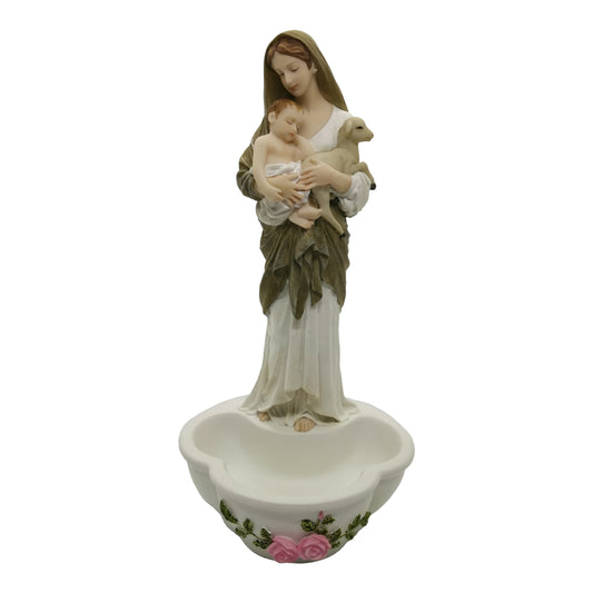 Holy Water Font – Innocence With Baby Jesus & Lamb (Veronese Design)
