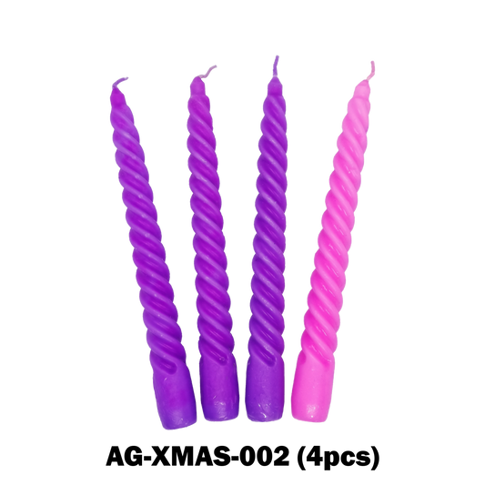 Advent Candles Set – 8″ Spiral X 4 (4 Hrs)